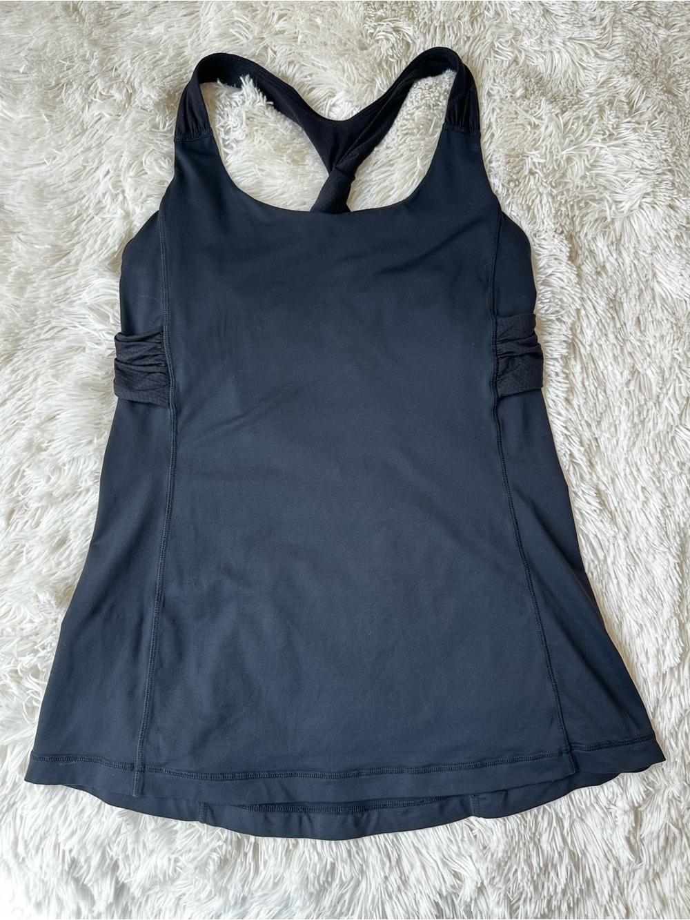 Lululemon Black Twist Back Racerback Athletic Yoga Workout Tank Top Size 8